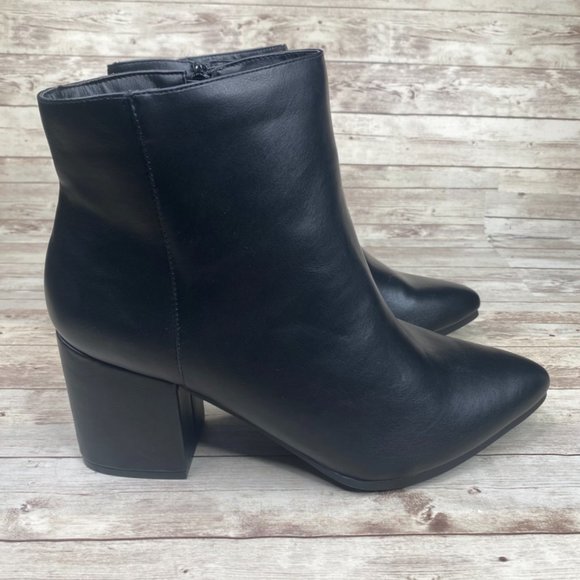 Lane Bryant Shoes - Lane Bryant Leather Pointed Toe Block Heels Boots